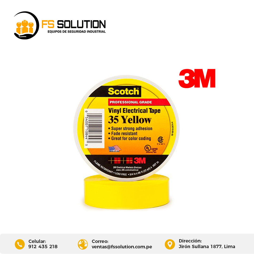 CINTA ELÉCTRICA DE VINILO 3M SCOTCH 35 AMARILLO