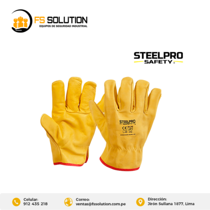 GUANTES DE BADANA AMARILLO STEELPRO